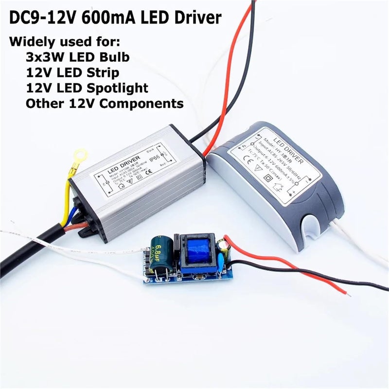 مشغل LED مقاوم للماء 6 واط 7 واط مزود طاقة 9 فولت 12 فولت تيار مستمر لشريط الإضاءة كشاف ضوئي معدات أمنية - Image 2